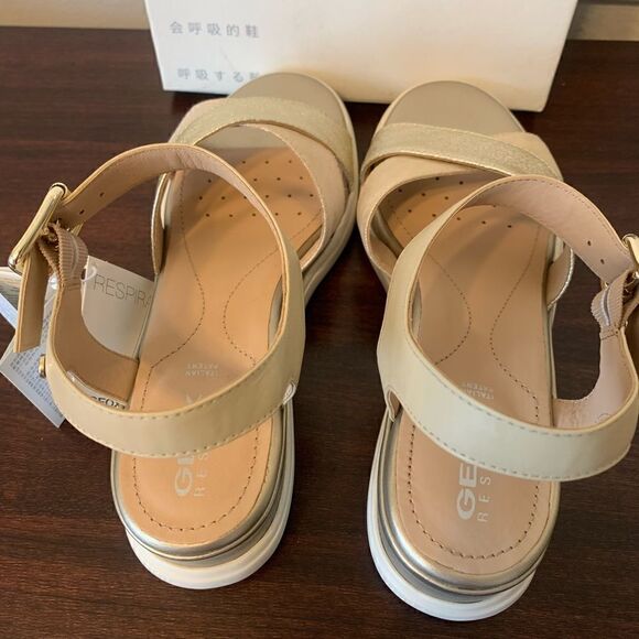 Geox leather piss lightweight waterproof wedge sandal size 10,5 nib - Picture 5 of 10